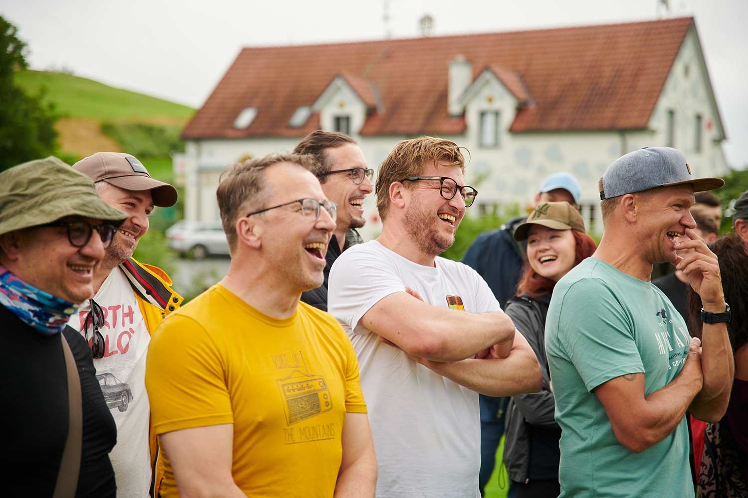 Gute Laune bei der Wanderung