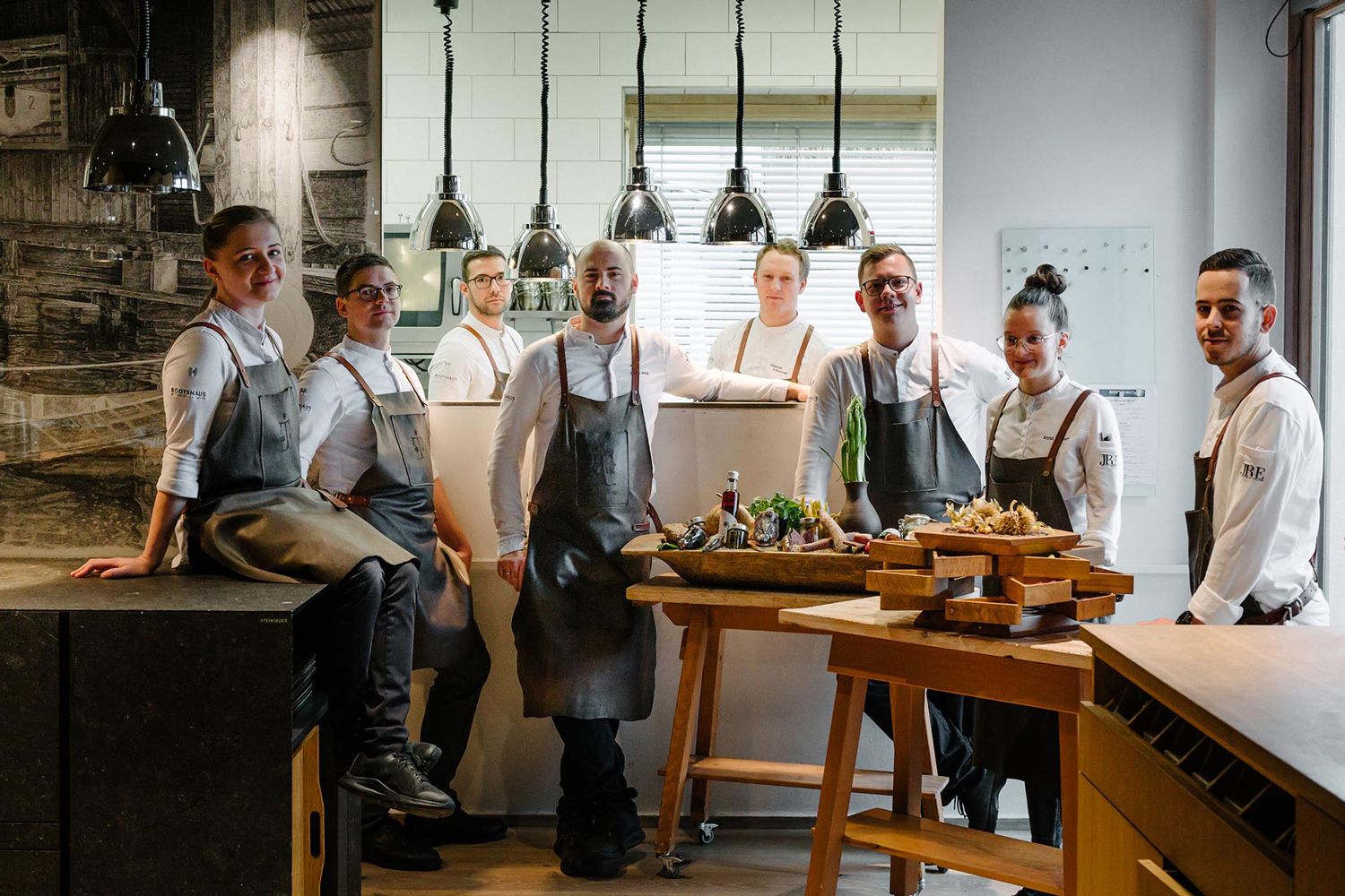 Das Bootshaus-Team mit Küchenchef Lukas Nagl