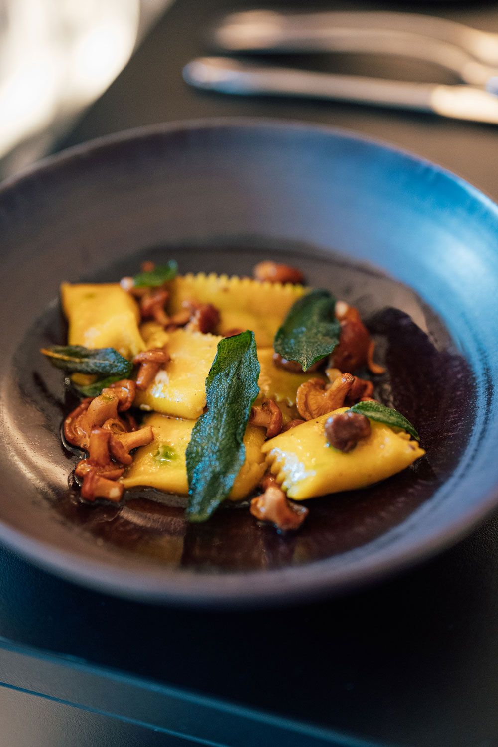 Agnolotti mit Eierschwammerl