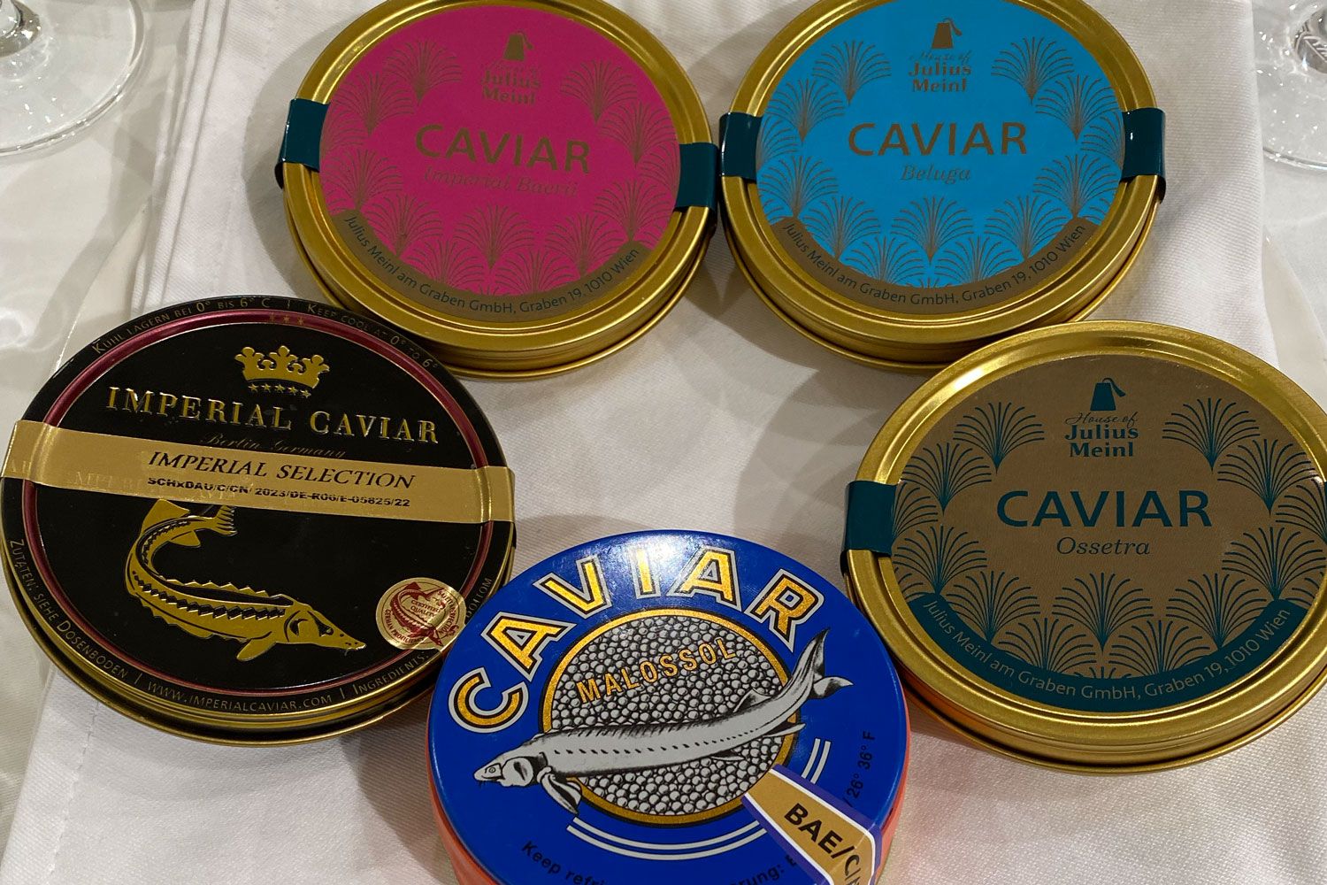 Die Kaviarauswahl des Abends