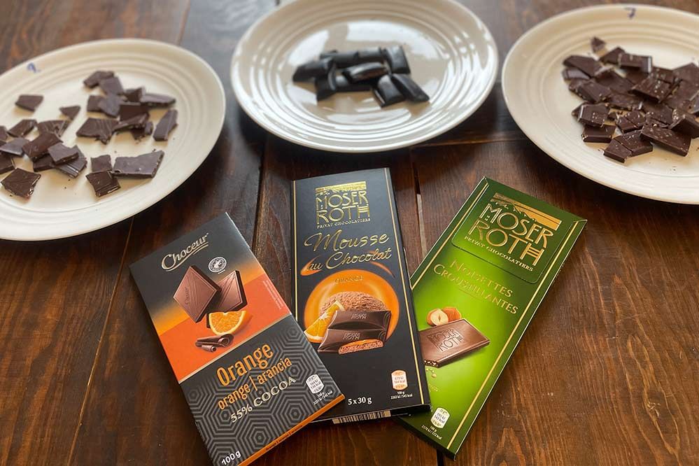 Die Top 3 Bitterschokoladen (v.l.n.r. Platz 1-3)