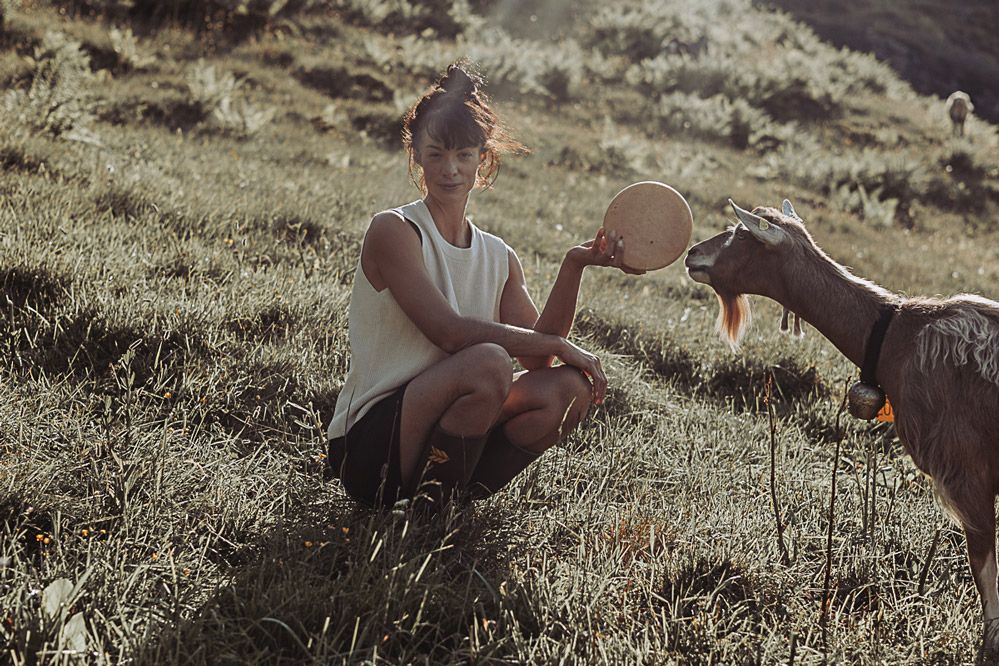 Marlene Kelnreiter auf der Alm