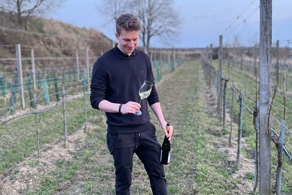 Maximilian Moigg im Weingarten